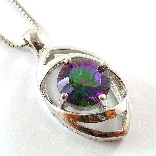 LOVELY 3.5ct Mystic Topaz Pendant 925. Sterling Silver