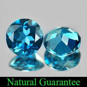 2.03 Ct. Matching Pair Natural London Blue Topaz Gem Brazil