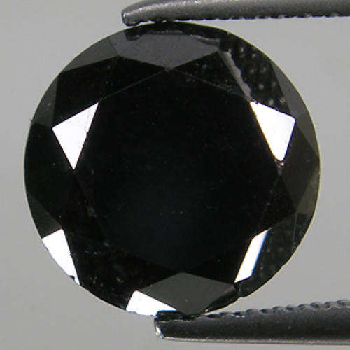 1.31 Cts Beautiful Jet Black Round Natural Diamond