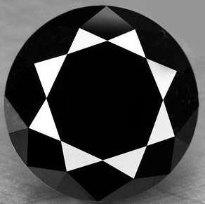 1.44 Cts Beautiful AAA Certified Jet Black Round Natural Diamond