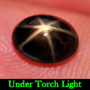 Good 2.16CT  Oval Cabochon Natural Gem Lucky 6 Ray Black Star Sapphire