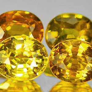2.10 Ct. 4 Pcs. Oval Shape Natural Yellow Sapphire Gemstones