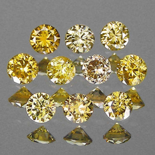 DIAMONDS  - 0.33tcw 2-2.4 mm Yellow Natural Loose Diamonds Lot