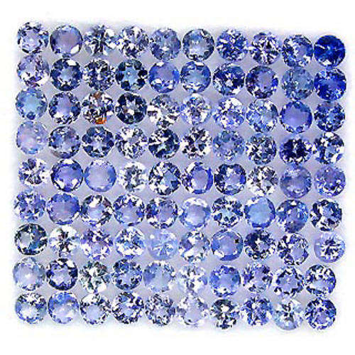 4.52ct.NATURAL BLUE PURPLE TANZANITE (DIAMOND CUT 2.3MM.) SPARKLING LOT AAA