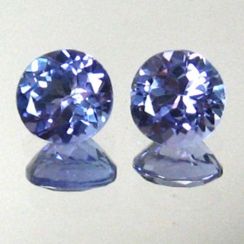1.37 Amazing! AAA Color Purple Blue Tanzanite ~Matching Pair ~ 5.50MM ~ IF