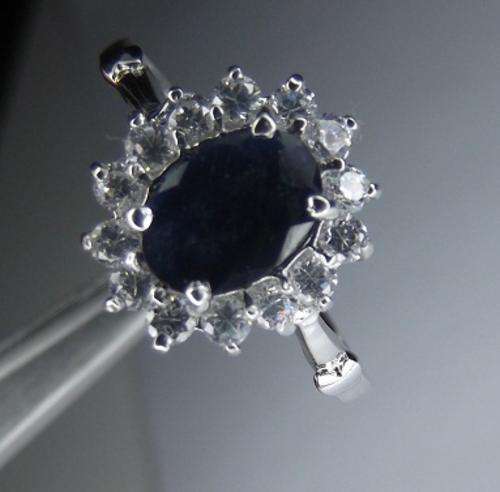 GENUINE Black Sapphire Ring- setting .925silver