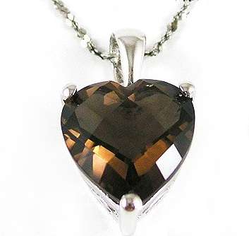 3.8ct Genuine Smoky Quartz Pendant 925 Sterling Silver