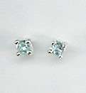 NATURAL TOPAZ EARRINGS-3mm set in .925 Silver