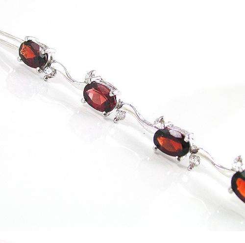 STUNNING 2.8ct Genuine Garnet Bracelet 925 Sterling Silver