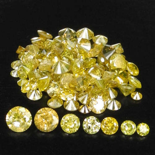 DIAMONDS-0.33TctsYellow Natural Loose Diamonds Lot 10 pcs 1.9-2mm