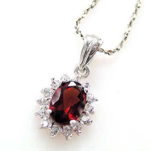 GARNET PENDANT~.925 Silver Natural Garnet Pendant