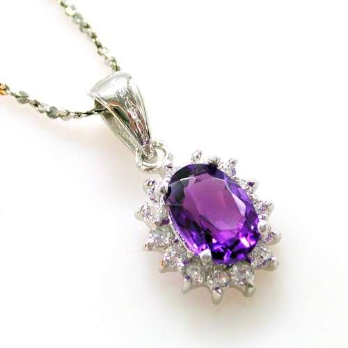 AMETHYST PENDANT~0.925 Silver Natural Amethyst Pendant