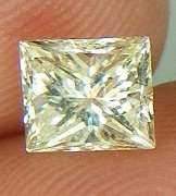 DIAMOND - CERTIFIED 0.70 CARAT NATURAL FANCY YELLOW VS2 PRINCESS DIAMOND