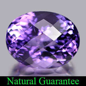 AMETHYST~Unheated 7.51 Ct. Oval Checkerboard Natural Purple Amethyst