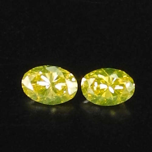 DIAMONDS -0.16tcw Yellow Oval Natural Loose Diamonds