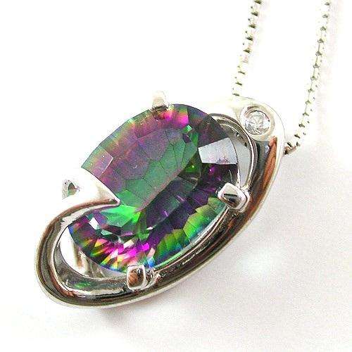 PENDANT~LOVELY 4ct Rainbow Topaz Pendant 925 Sterling Silver