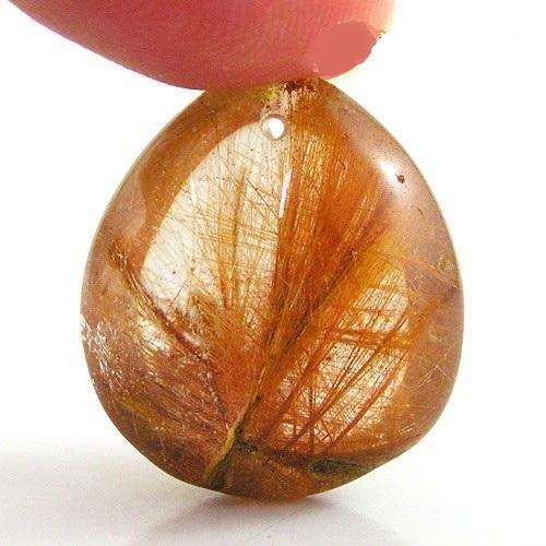 AAA 31ct Gold Natural Rutilated Quartz Bead Pendant