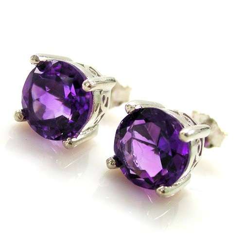 EARRINGS~6mm Amethyst Earrings