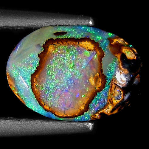 OPAL~1.73 ct WORLD CLASS AWESOME METALLIC GREEN BLUE FLASHY AUSTRALIA TOP BOULDER