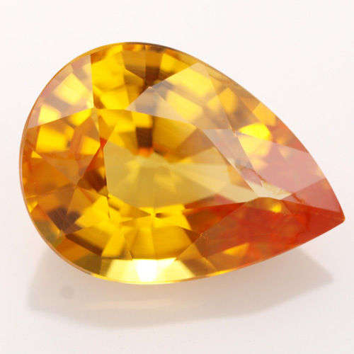SAPPHIRE- FLAWLESS PEAR RICH YELLOW SAPPHIRE 0.89ct