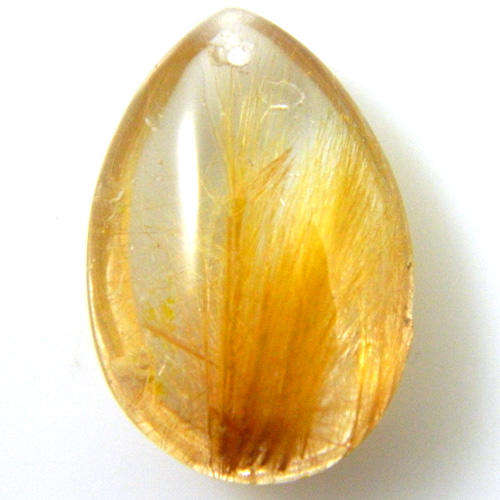 18Ct  Golden Rutilated Quartz Bead Pendant