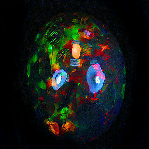 OPAL~2.65ct Extreme Electric Splash!Extraordinary Multicolor Play Glittering Welo Black Opal