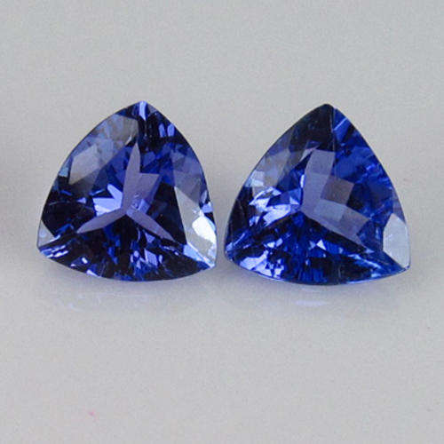 TANZANITES - 1.40Ct Wonderful! AAA Colour Natural Purple Blue Tanzanite-Pair ~6.1x6.0 MM ~ IF