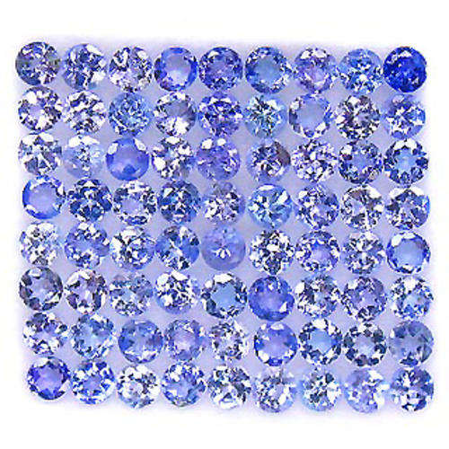 4.51ct. NATURAL BLUE VIOLET TANZANITE DIAMOND CUT 2.5MM.LOT AAA