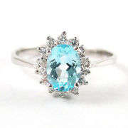 GENUINE Blue Topaz  Ring- setting .925silver