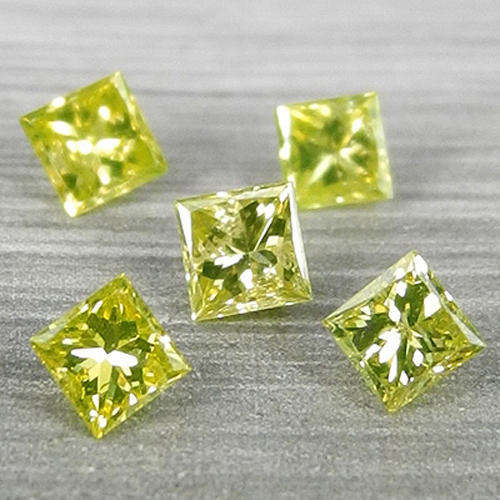 DIAMONDS  - 0.48tcw  Yellow Princess Natural Loose Diamonds Lot