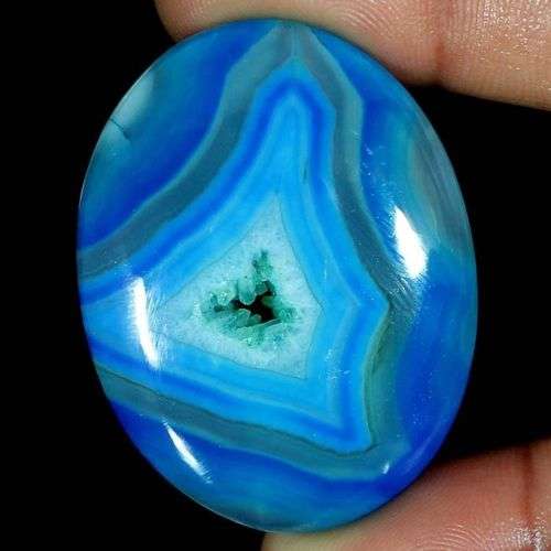 113.95CT ~HUGE~ BLUE DESIGNER ONYX DRUZY AGATE OVAL CABOCHON GEMSTONE