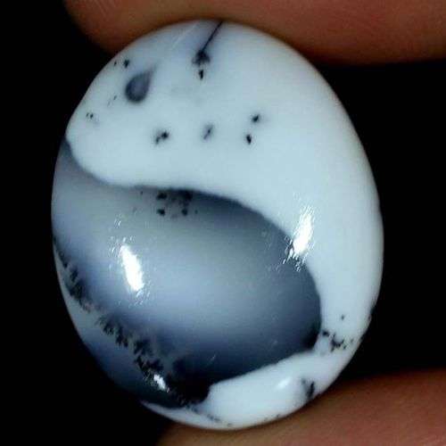 OPAL~29.40CT NATURAL DENDRITE OPAL OVAL CABOCHON UNTREATED GEMSTONE