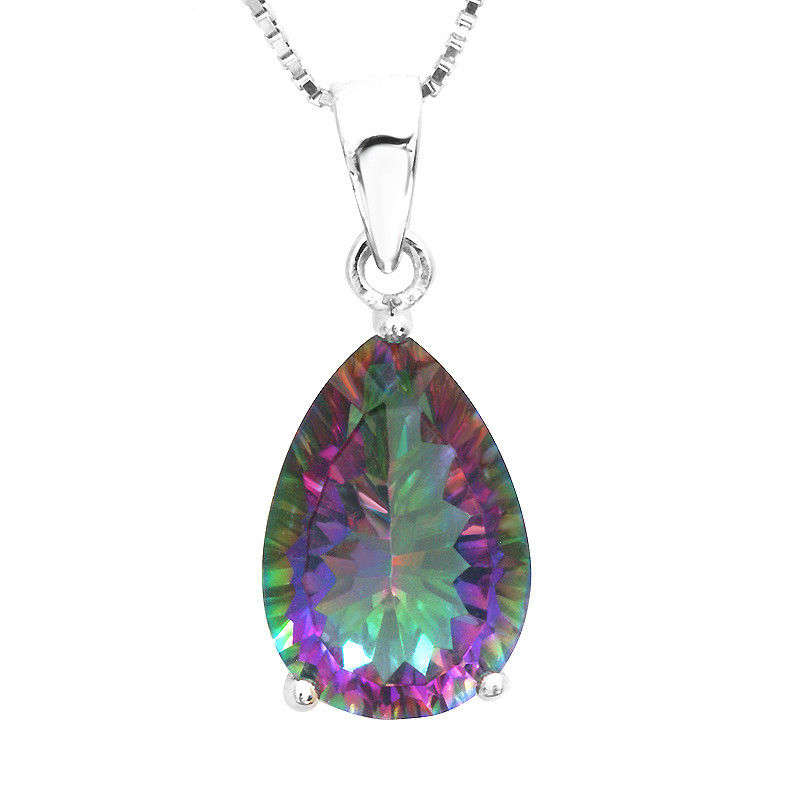 13x9mm PEAR 4.5ct Mystic Topaz Pendant Sterling Silver