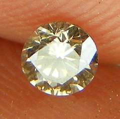 DIAMOND - 0.16 CARAT LIGHT BROWN SI3 ROUND BRILLIANT NATURAL LOOSE DIAMOND FOR RING 3.43MM