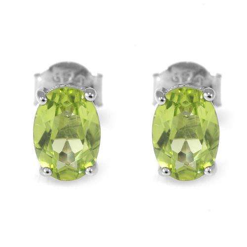 EARRINGS~1.4ct pair of Oval Stud Peridot earrings 5 x 7mm