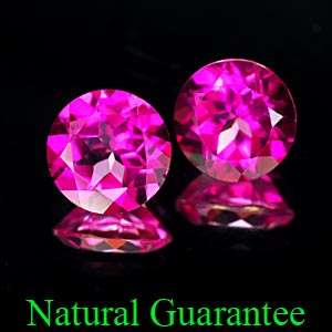 Gorgeous pair of matching round pink topaz gems 2.92TCts 7 x 4mm