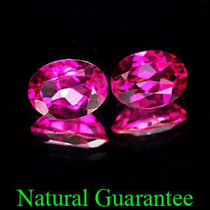 Gorgeous pair of matching oval pink topaz gems 2.82TCts