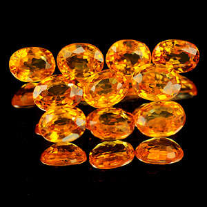 Natural Orange Yellow Songea Sapphires (10 pieces 2.41TCts)