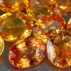 2.14TCt.  10 Pcs.  Natural Orange Yellow  Sapphires