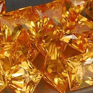 3.00TCts Natural Princess Cut  Yellowish Orange Sapphire Lot - 20 Pieces