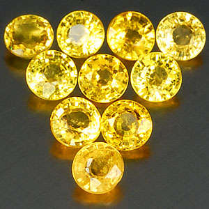 1.91TCt.  10 Pcs.  Natural Yellow Songea Sapphires