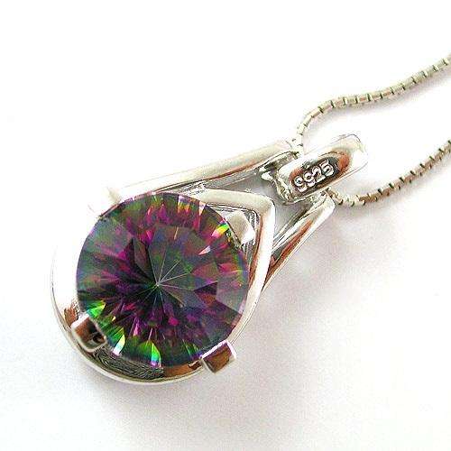 LOVELY 5ct Mystic Topaz Pendant 925. Sterling Silver