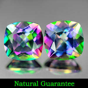 2.33 Ct. Clean Matching Pair Natural Mystic Green Topaz