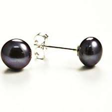 7-8mm Black Akoya Pearl Studs