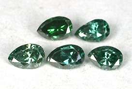 0.49cts Bluish Green Pear Natural Loose Diamonds Lot