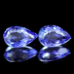0.83 Ct. 2 Pcs. Clean Natural Violetish Blue Tanzanite