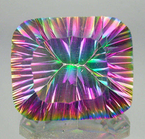 ALLURING! 9.50ct.AAA Rich Concave Rainbow Mystic Topaz.