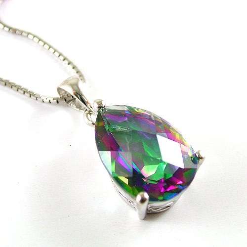 13x9mm PEAR 4.5ct Mystic Topaz Pendant Sterling Silver