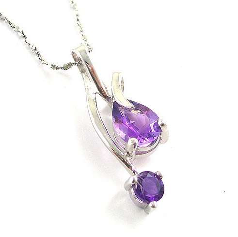 UNIQUE 1.4ct Genuine Amethyst Pendant set in .925 Sterling Silver