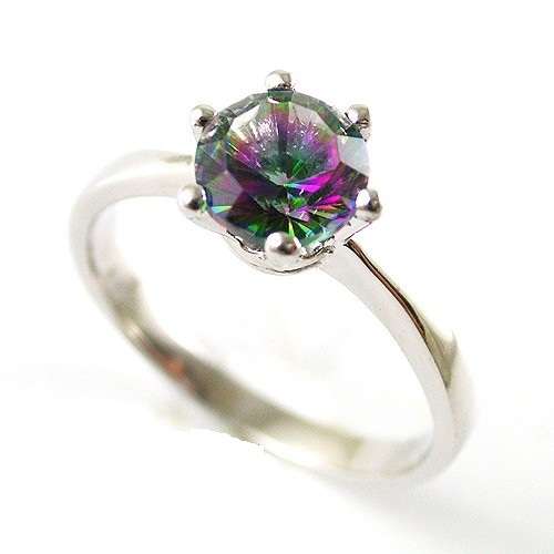 Gorgeous 1ct Mystic Topaz Ring set in .925 Sterling Silver